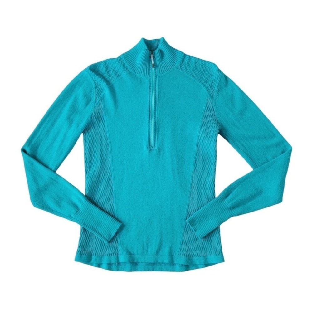 Eddie Bauer Women's Blue Half Zip Mock Neck Lightweight Pullover Sweater Size S